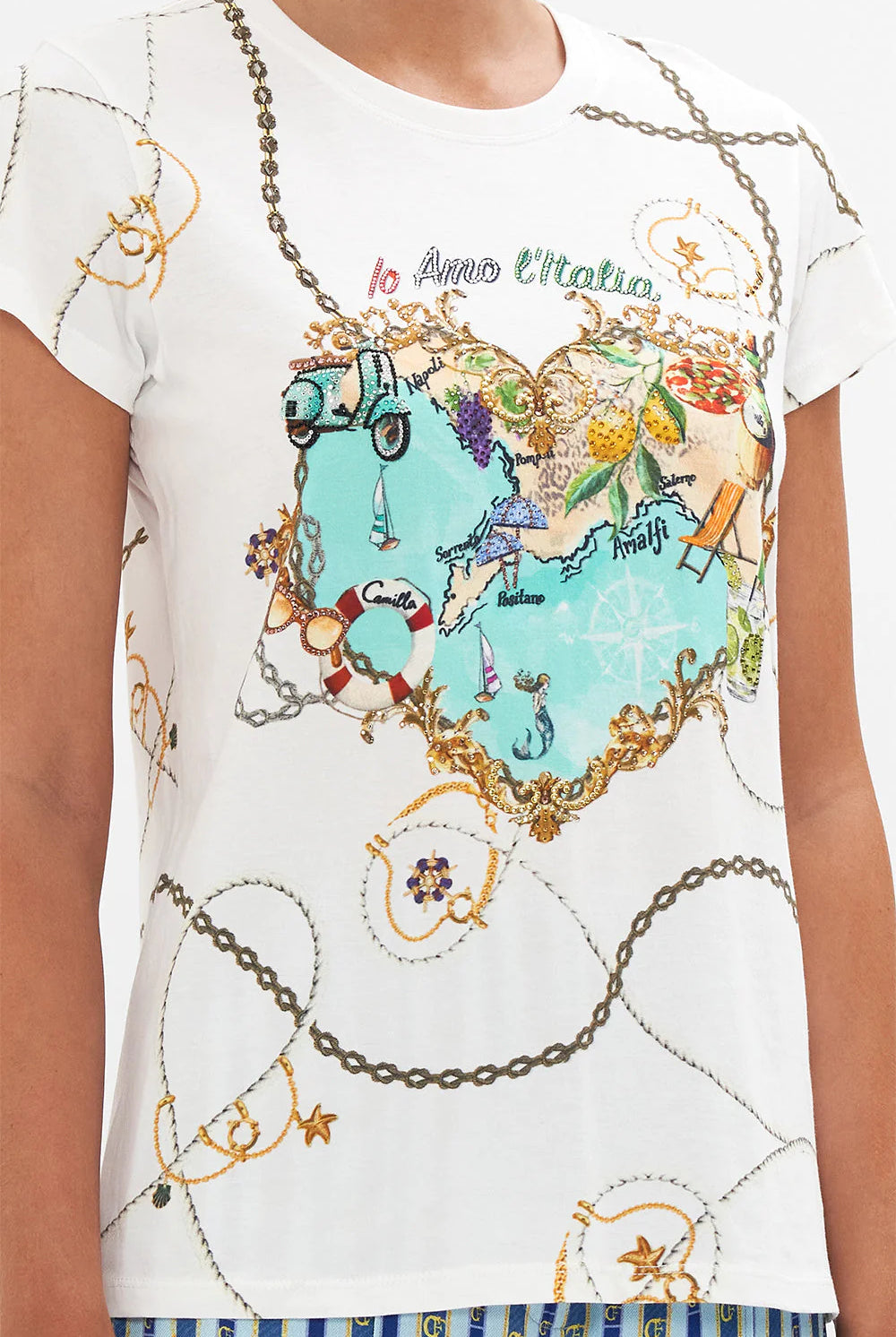 Organic Cotton Slim Fit Tee - Amalfi Lullaby by Camilla — alternate view
