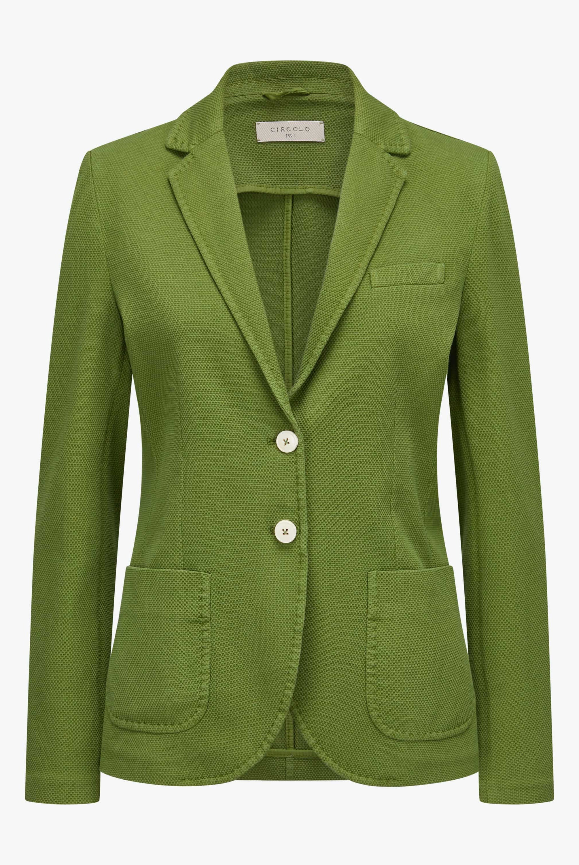 Tailored Slim Fit Oxford Blazer - Pistachio by Circolo — view 4