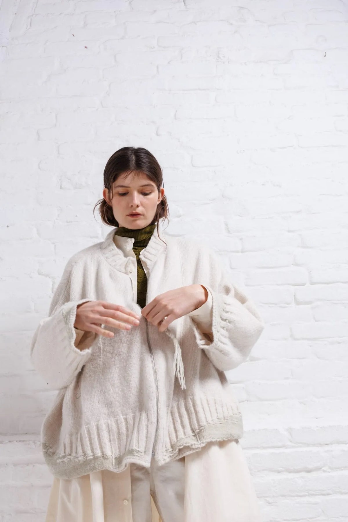 Boxy Maxi Cardigan - Natural by Serie Numerica — view 4