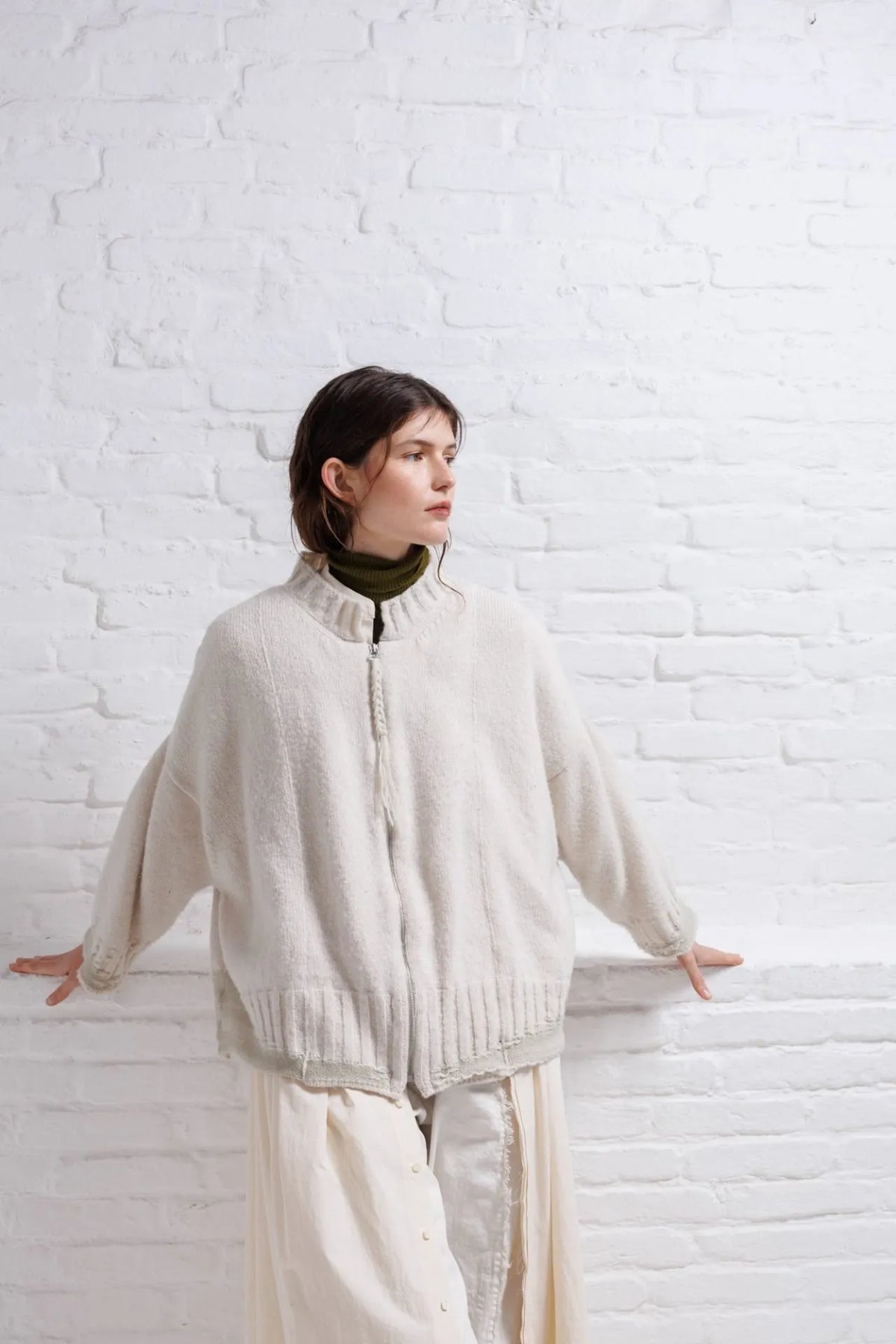 Boxy Maxi Cardigan - Natural by Serie Numerica — alternate view
