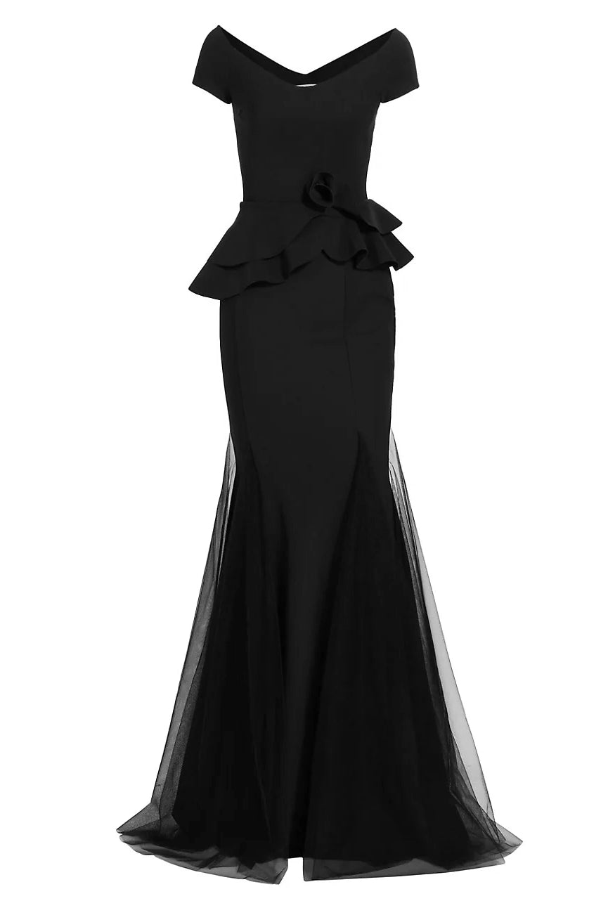 Lady Illusion Tulle Gown - Black by Chiara Boni — view 3