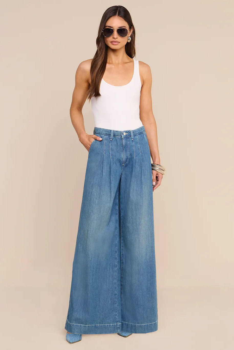 Jayani Pleated Wide-Leg Jean - Saratoga by L'agence | 25 South Boutiques