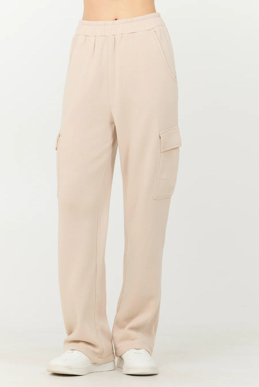 Cashmere Fleece Cargo Pants - Vanilla Cream by Vintage Havana — alternate view
