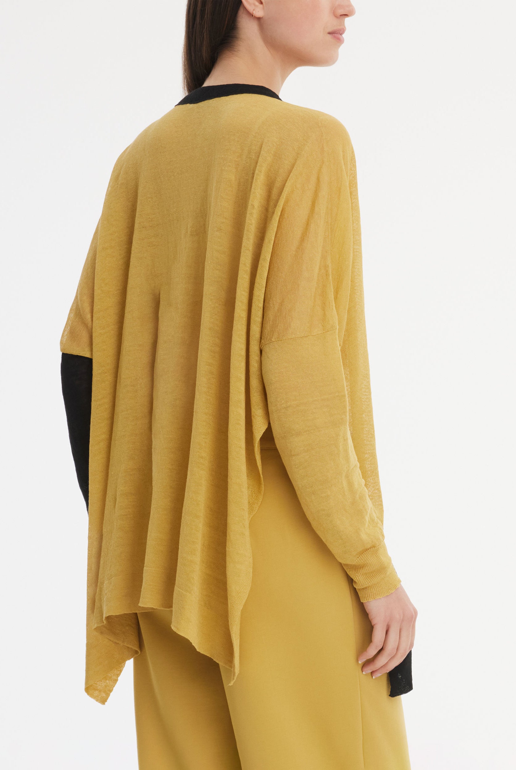 Patchwork Cardigan - Mustard by Sarah Pacini — view 3