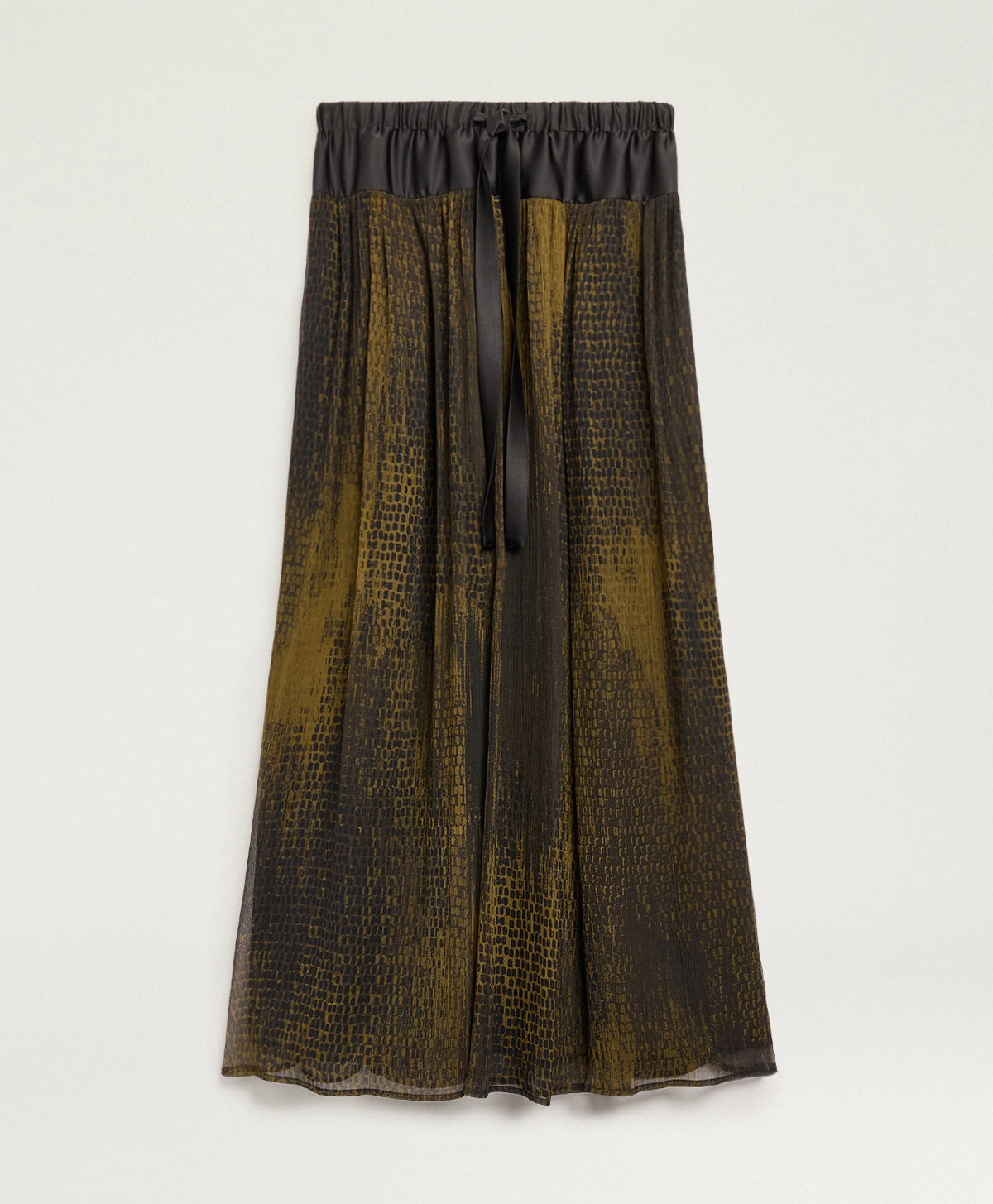 Momonì Liosa Long Bis Printed Silk Skirt - Bicolor Military, view 7