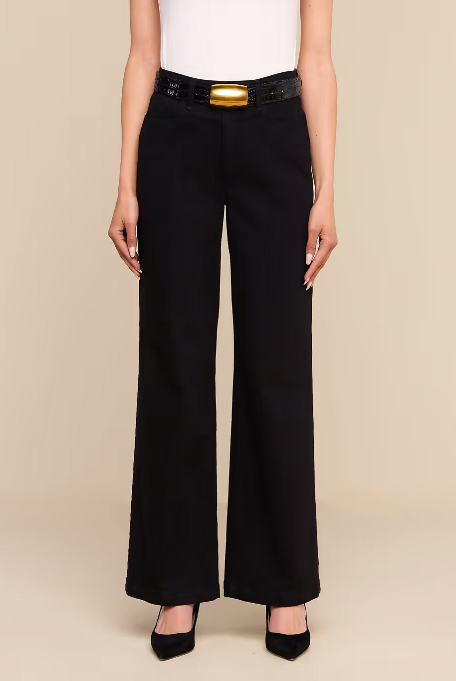 Scottie Wide-Leg Jean - Black by L'agence — alternate view