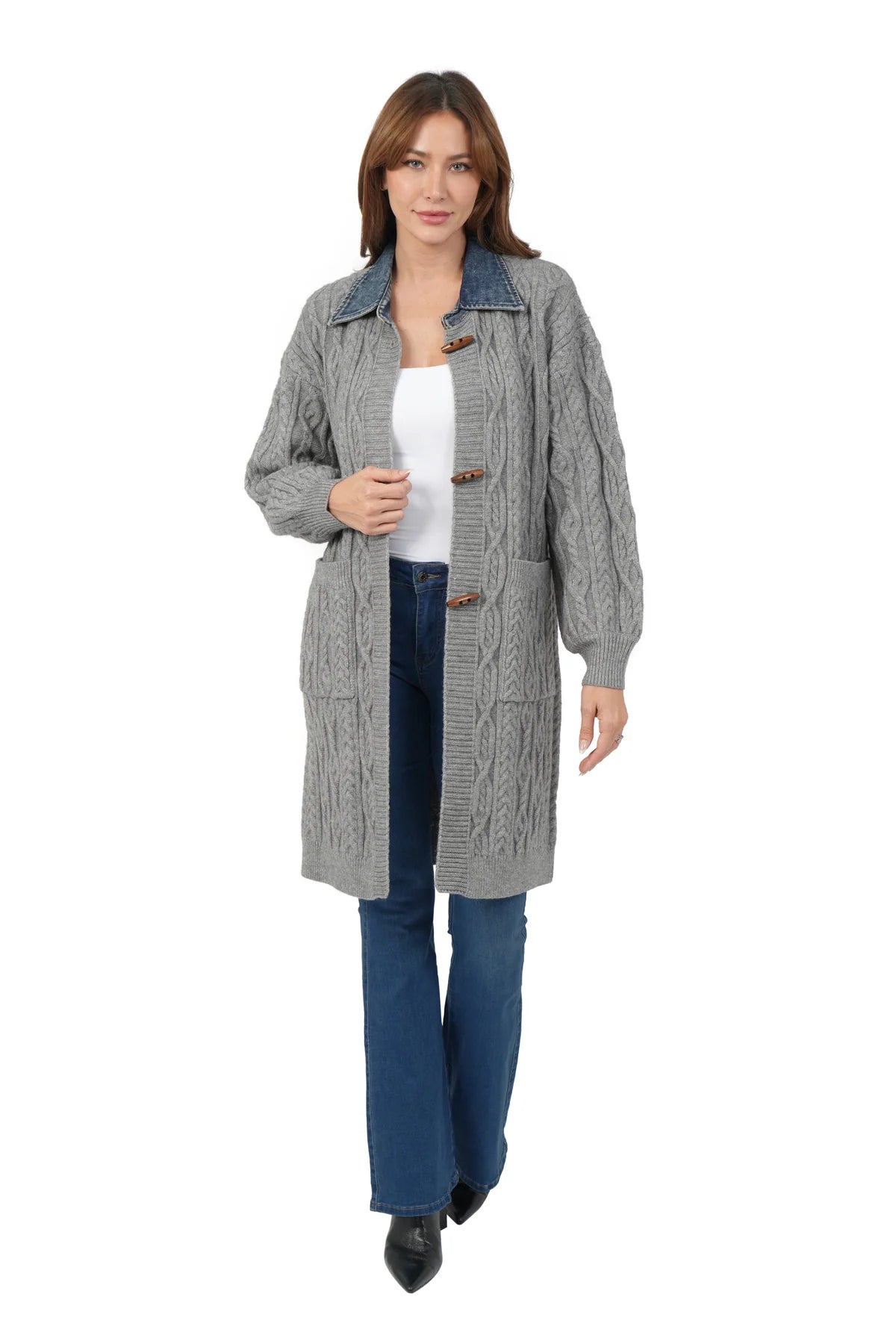 Love Token Larissa Cardigan - Grey, view 2
