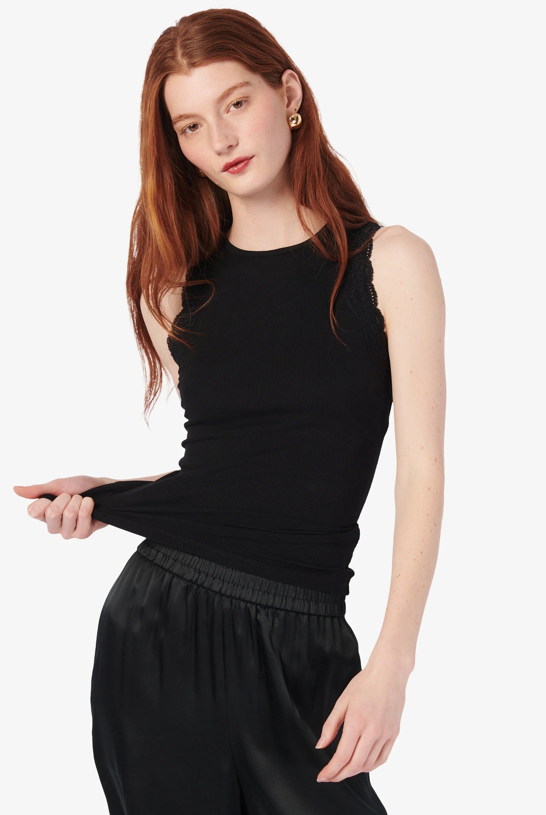Rian Rib Knit Tank - Black by Cami NYC | 25 South Boutiques