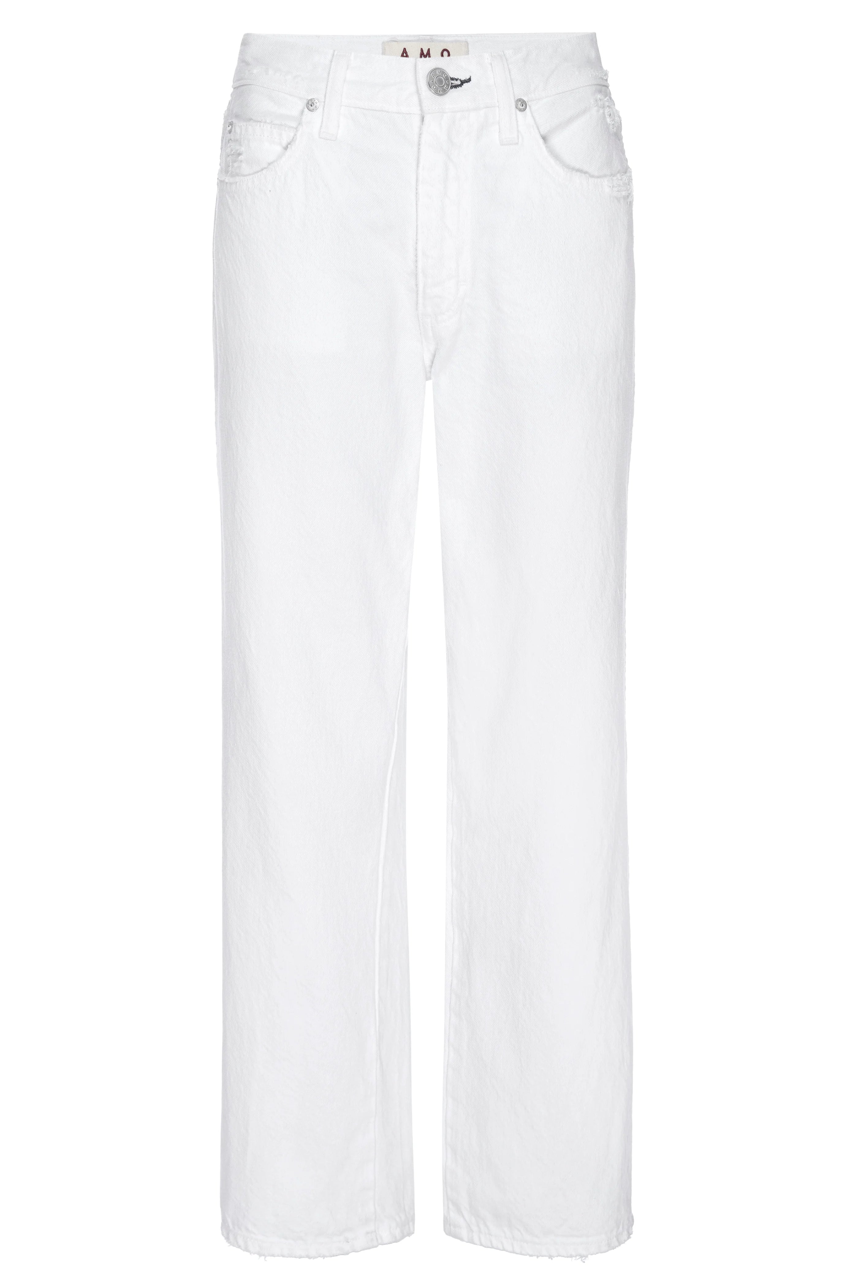 Billie Wide Straight Leg Crop Jean - Alabaster by AMO — view 4