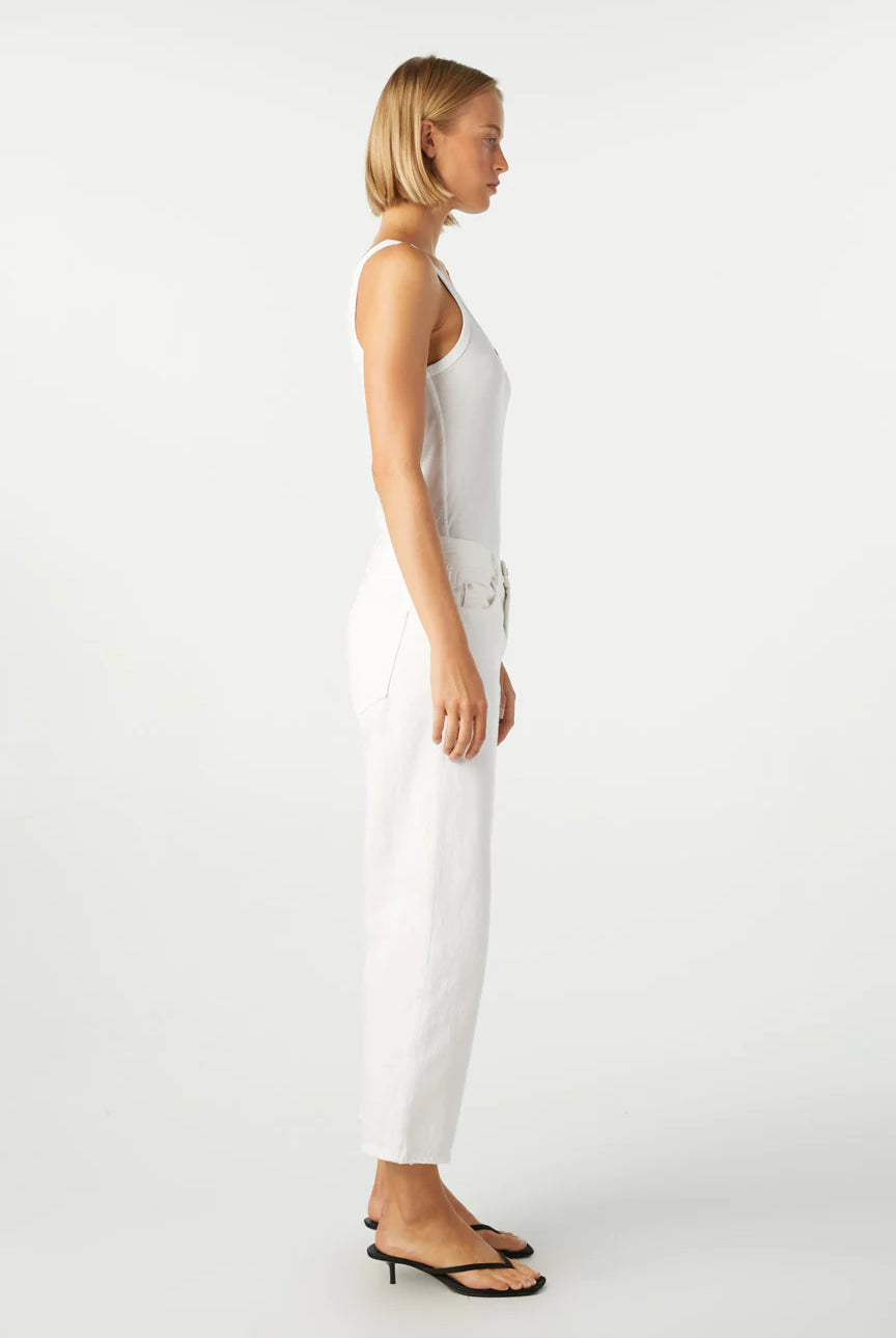 Billie Wide Straight Leg Crop Jean - Alabaster by AMO — alternate view