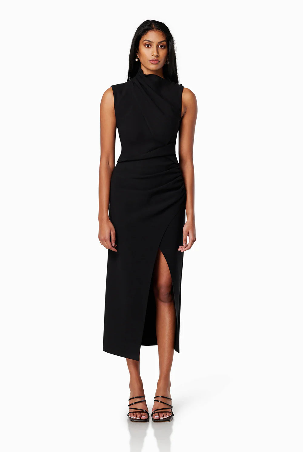 Genoa Fitted Midi Dress - Black by Elliatt — view 4