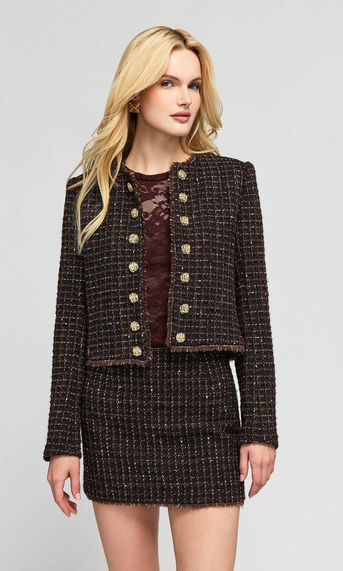 Generation Love Tiffany Tweed Jacket - Brown Multi, view 5