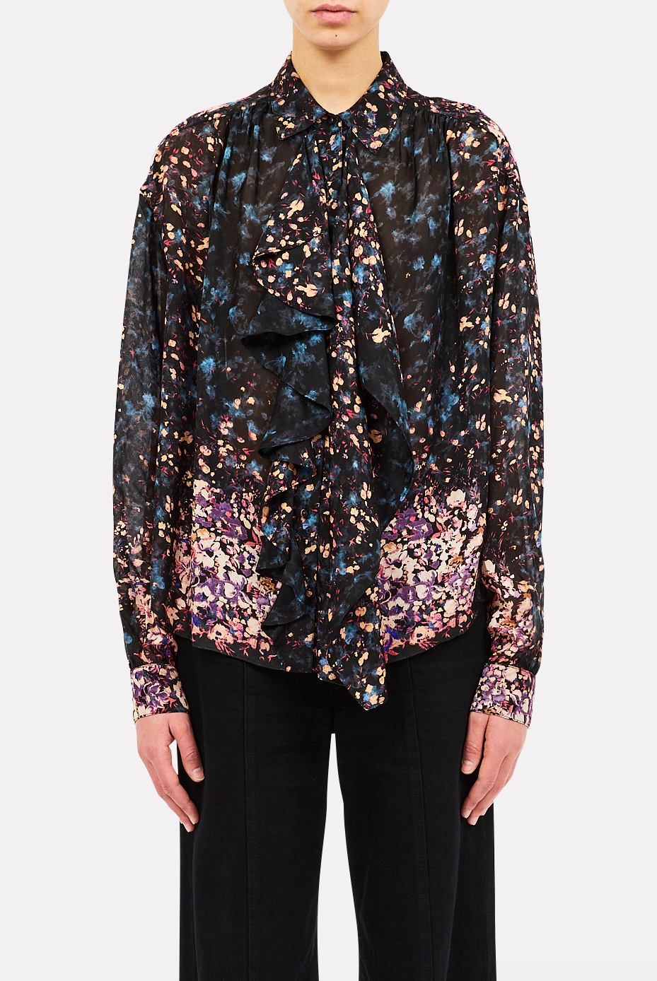 Gesture Long Sleeve Silk Blouse - Eclipse by Ulla Johnson | 25 South Boutiques