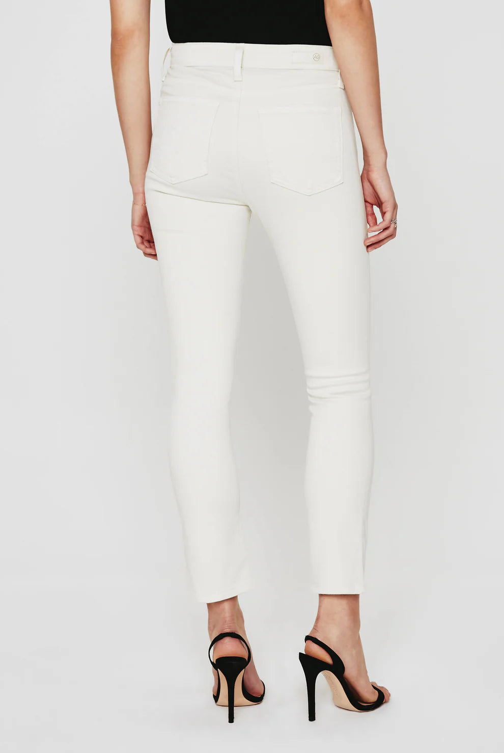 Mari Crop High-Rise Slim Straight Jean - White Cream by Adriano Goldschmied AG — view 5