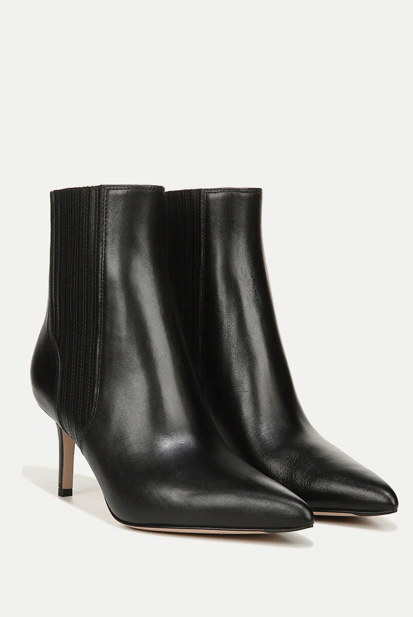Lisa Leather Mid-Heel Bootie - Black Leather by Veronica Beard — alternate view