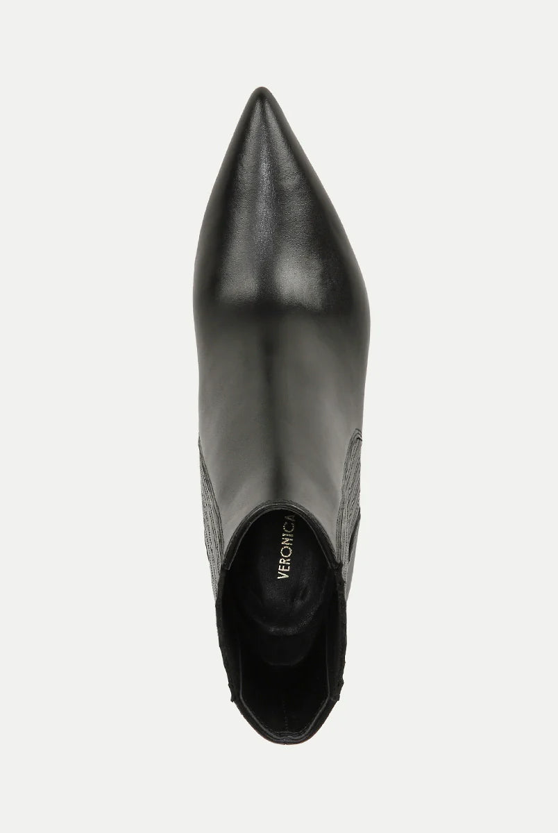 Lisa Leather Mid-Heel Bootie - Black Leather by Veronica Beard — view 3