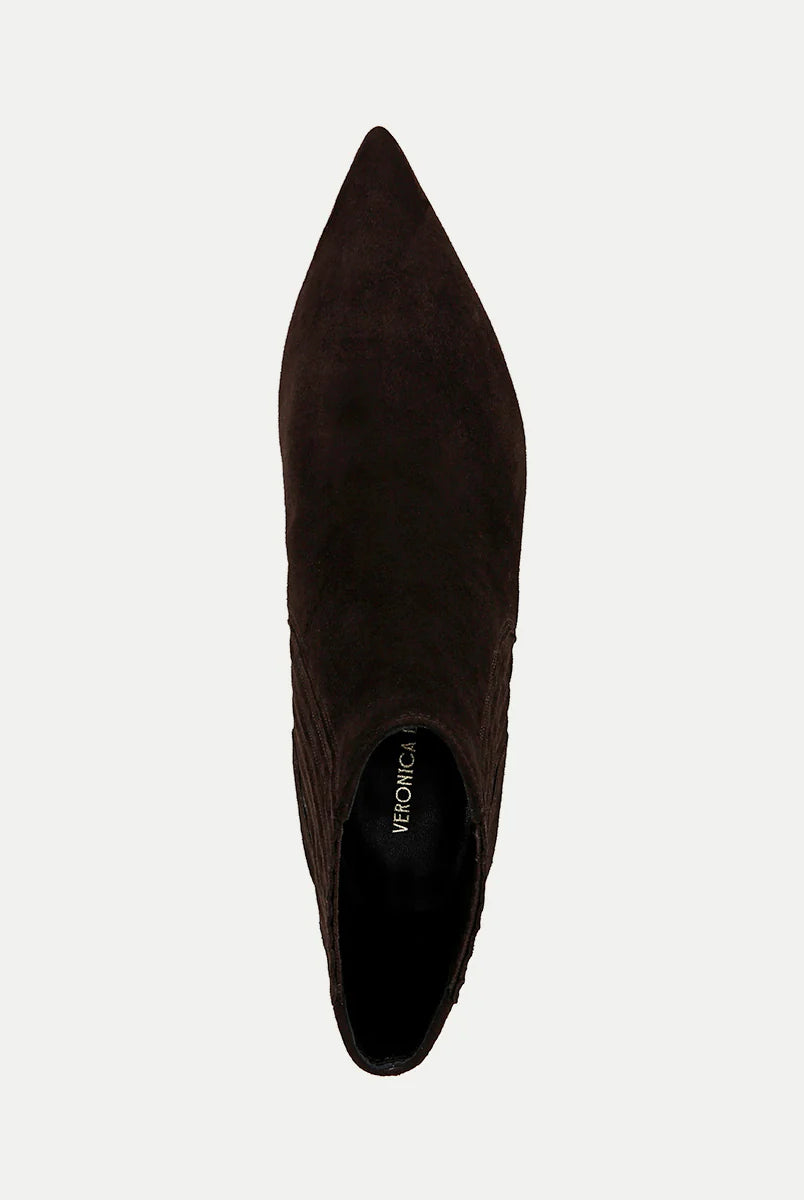 Lisa Suede Mid-Heel Bootie - Espresso by Veronica Beard — view 3