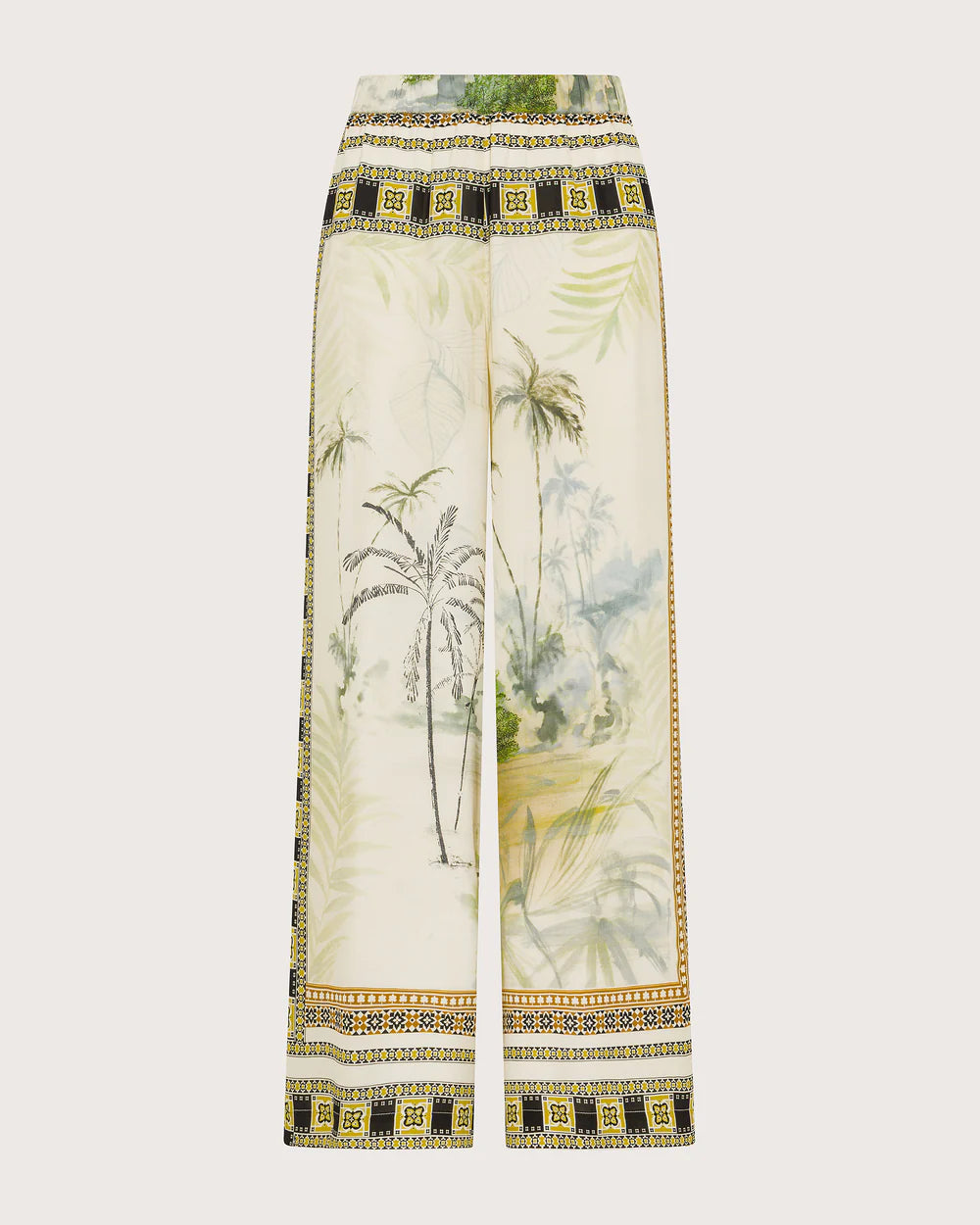 Printed Elasticated Pants - Taupe by Seventy Venezia — view 5