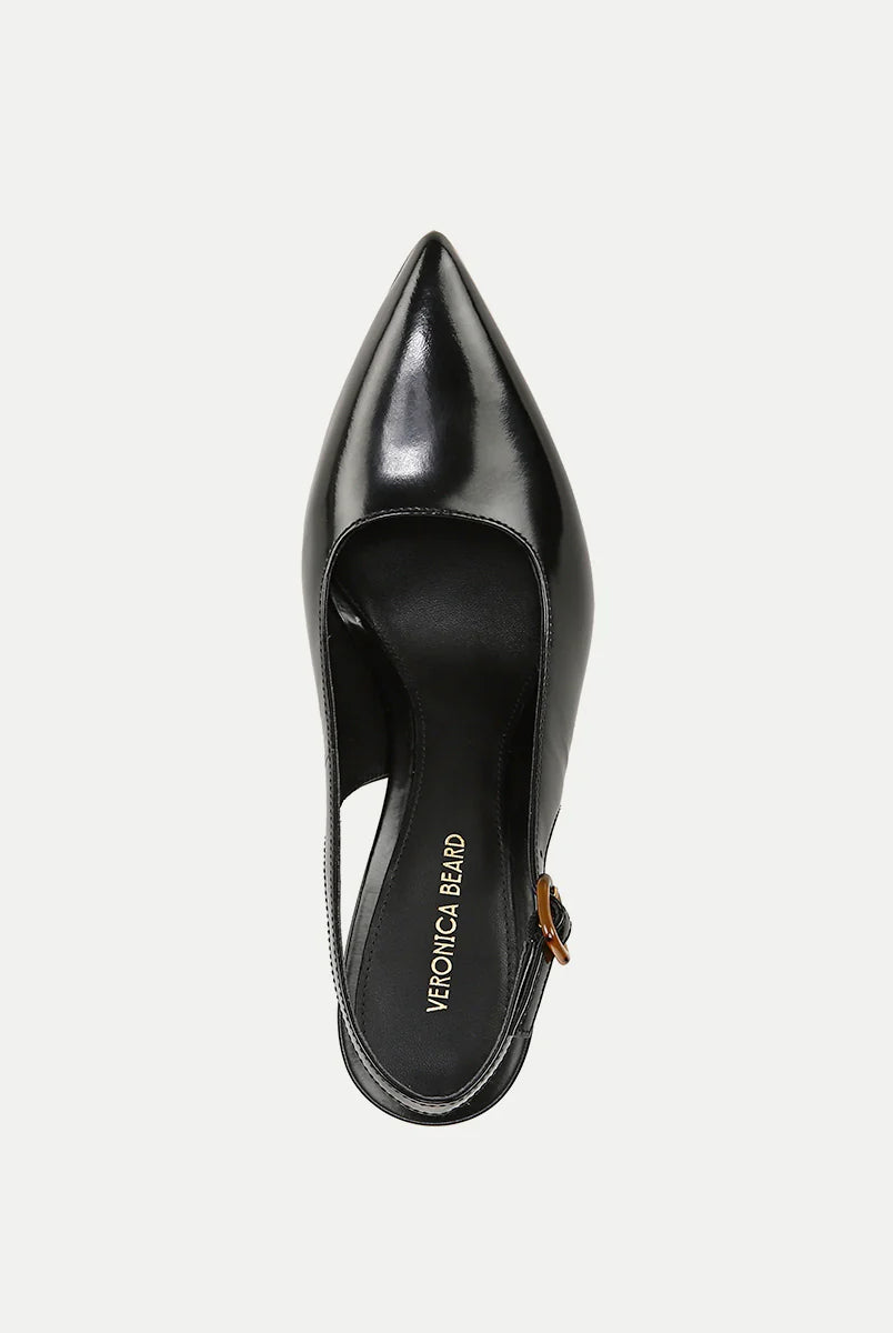 Callie Leather Slingback Pump - Black by Veronica Beard — view 3