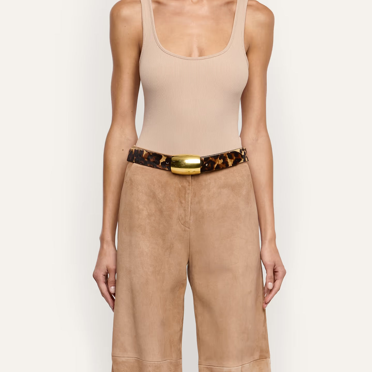 L'AGENCE Milou Belt - Leopard Calfhair, view 4