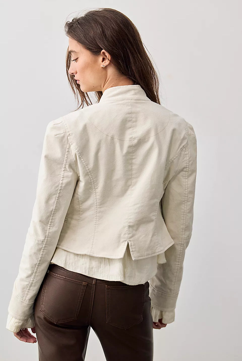 Cloud Nine Ruffle Band Jacket - Tea Combo by Free People — view 3