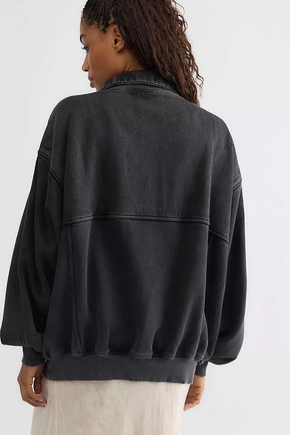 Banks Half-Zip Pullover - Soot Grey by Free People — view 4