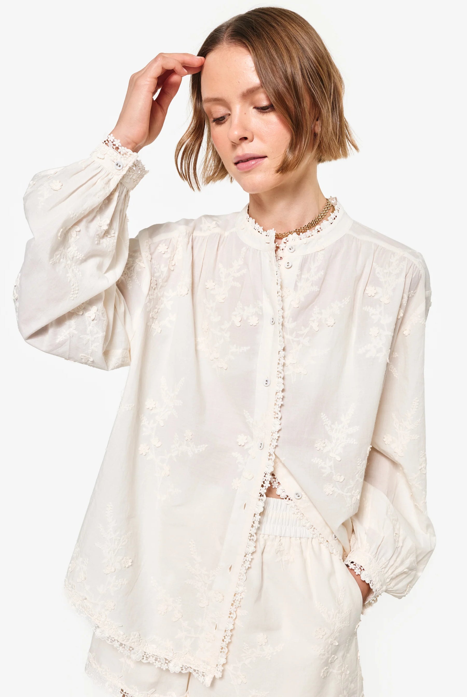 Palmyra Cotton Blouse - Macadamia by Cami NYC | 25 South Boutiques