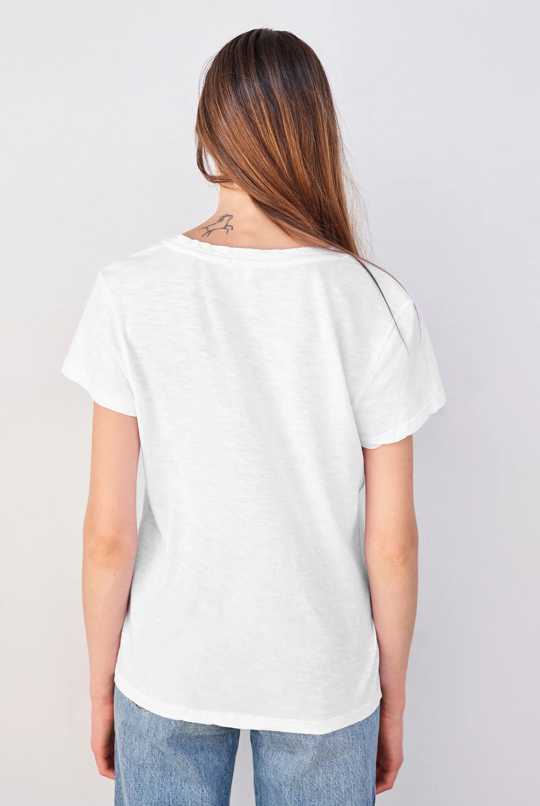 V Neck Tee - White by Sundry — alternate view