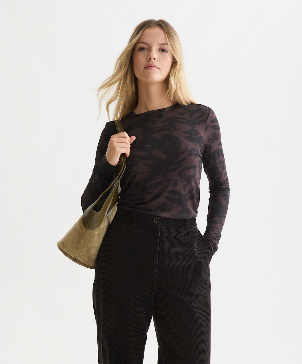Scotch & Soda Printed Long Sleeve Shirt - Glitch Flowers Shale