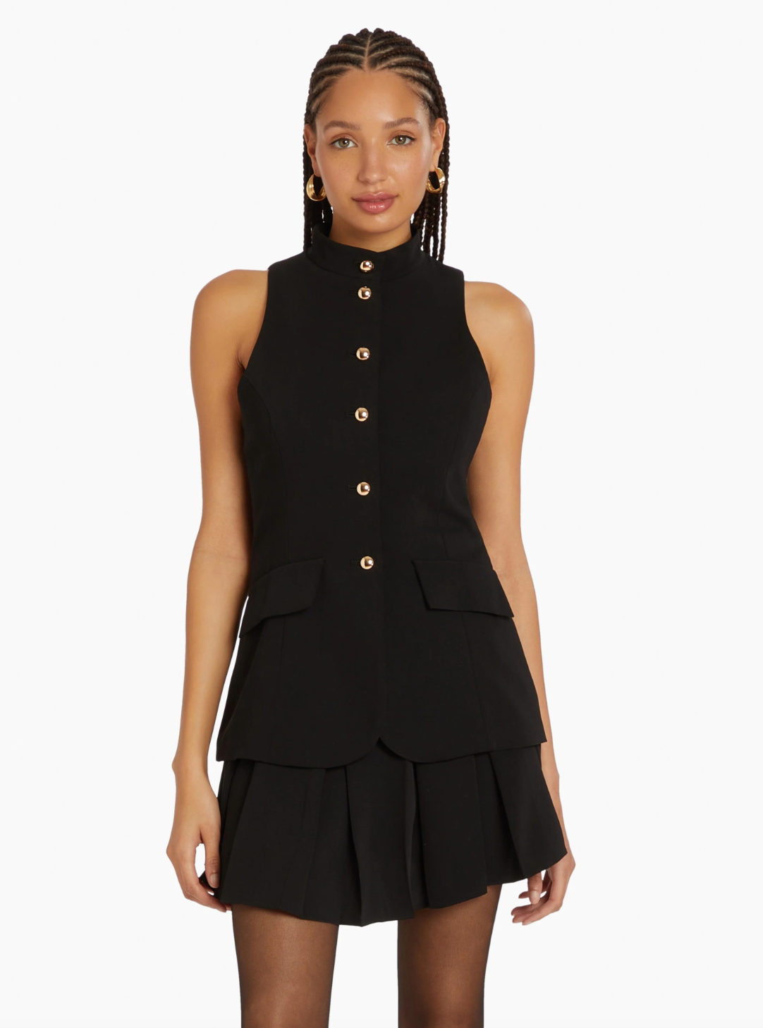 Evelyn Skort Romper - Black by Amanda Uprichard — alternate view