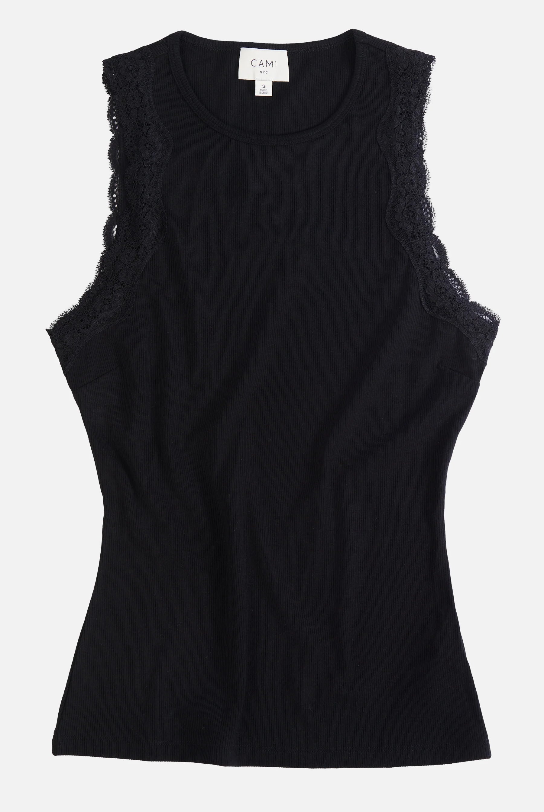 Rian Rib Knit Tank - Black by Cami NYC — view 5