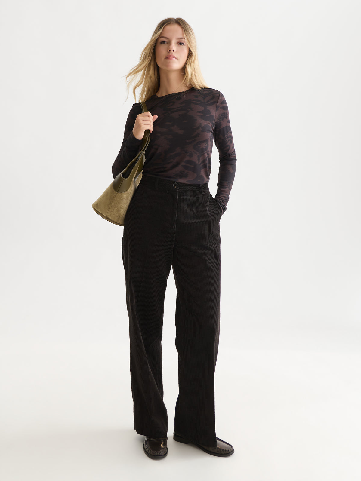 Scotch & Soda Printed Long Sleeve Shirt - Glitch Flowers Shale, view 2