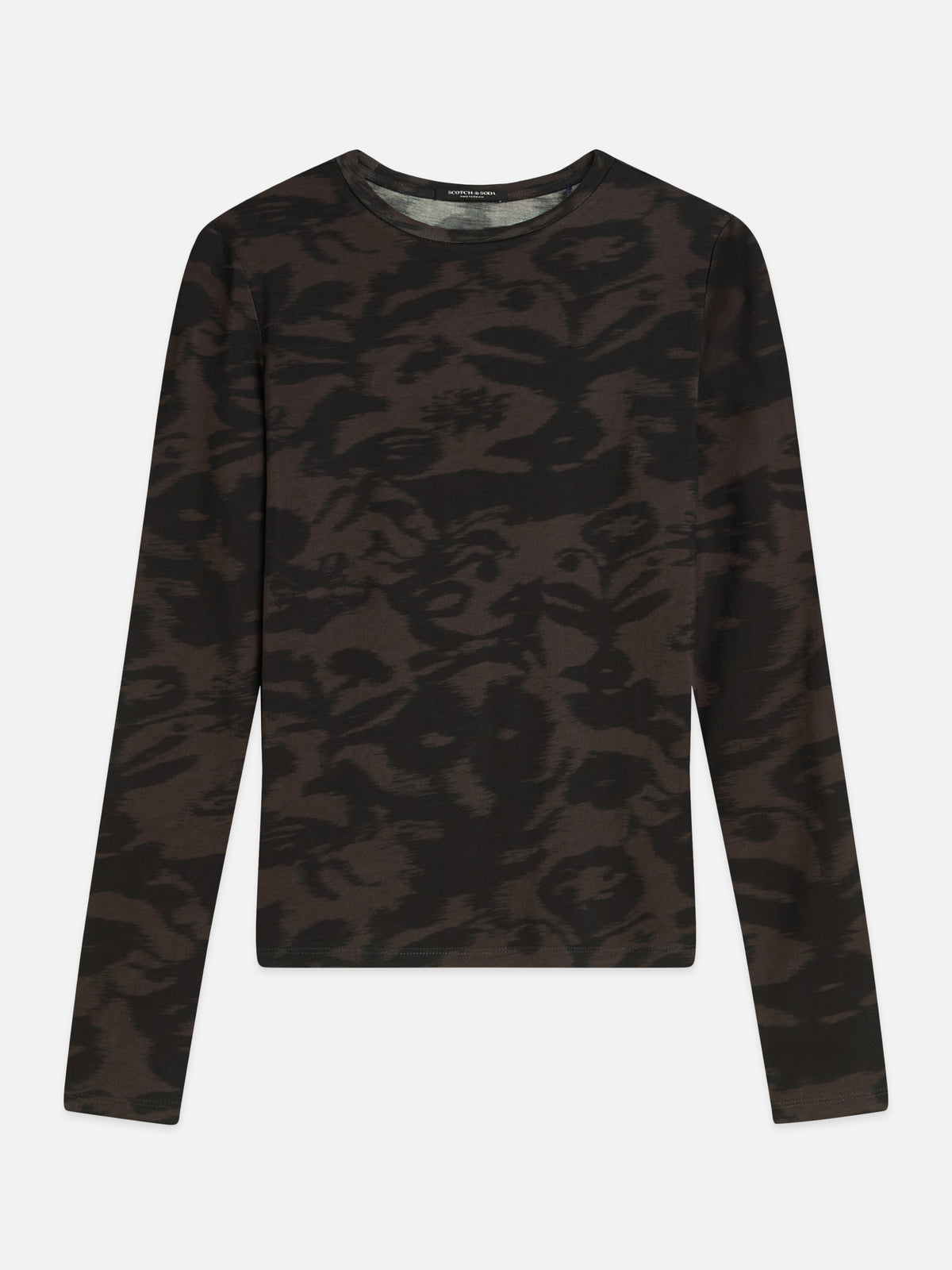 Scotch & Soda Printed Long Sleeve Shirt - Glitch Flowers Shale, view 3