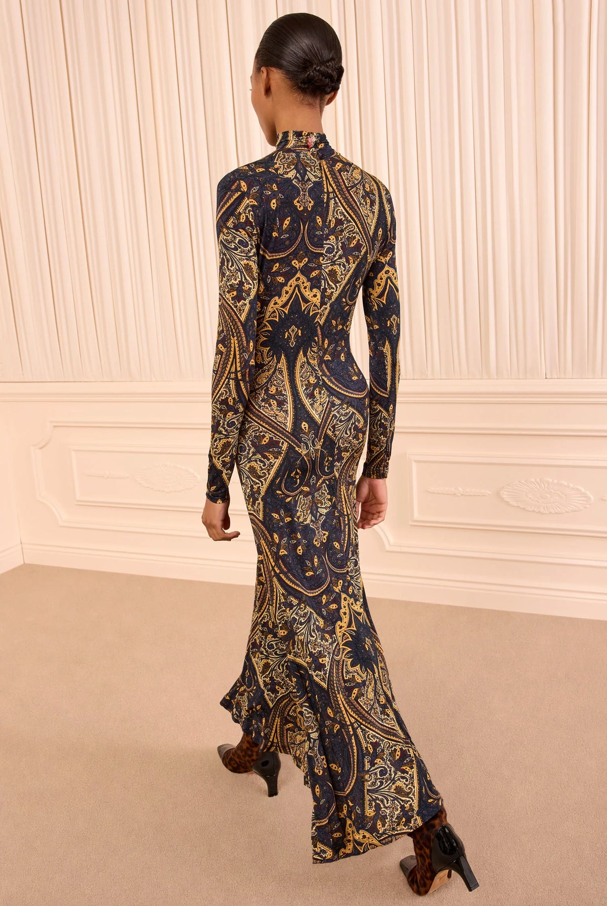 Ida Long Sleeve Jersey Dress - Twilight Paisley by Ulla Johnson — view 4