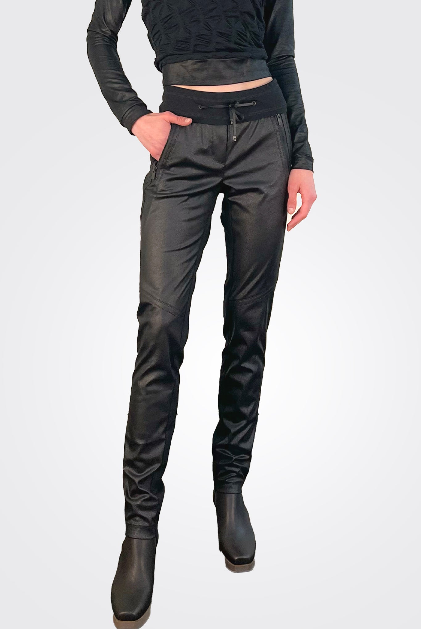 Leather Jogger - Evergreen Black by Beate Heymann — alternate view