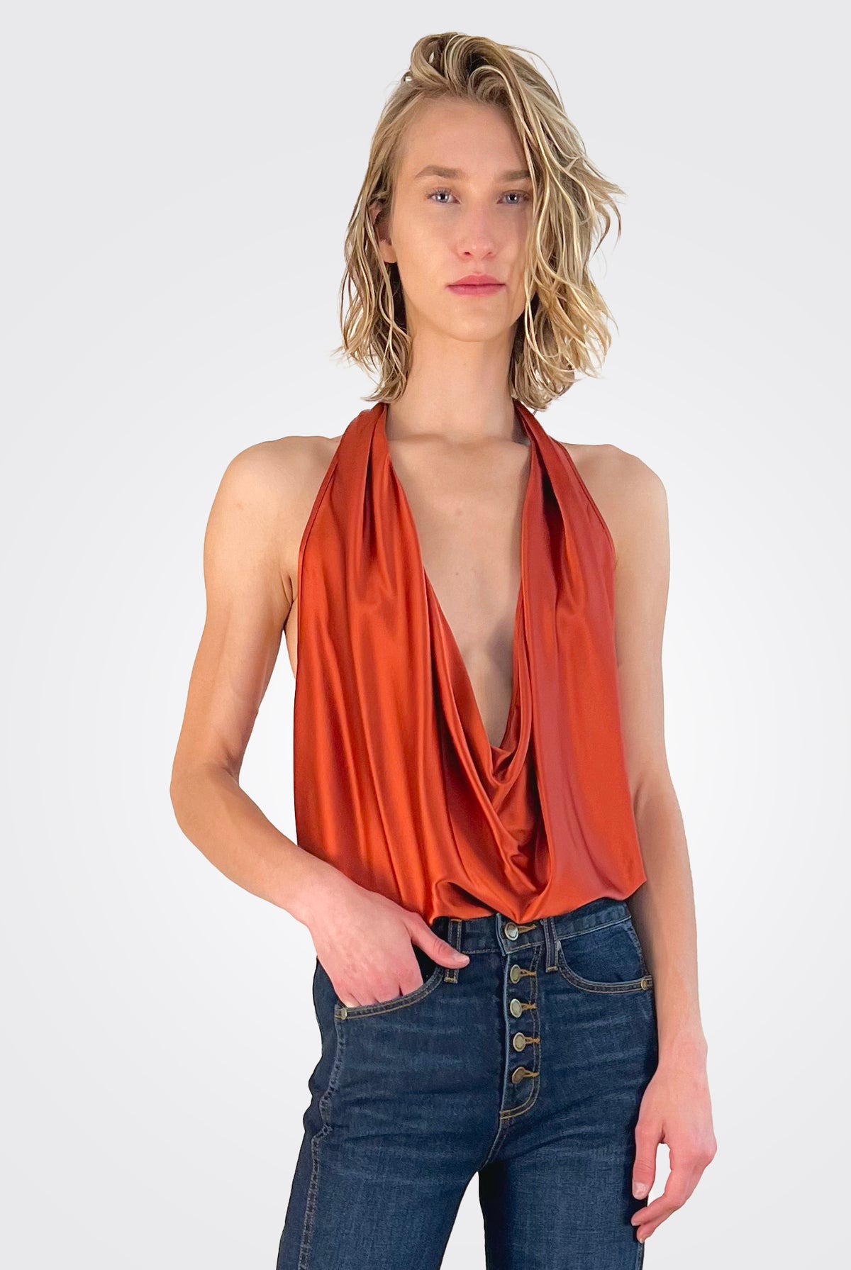 Harriet Halter Tank - Burnt Rust by Ramy Brook | 25 South Boutiques
