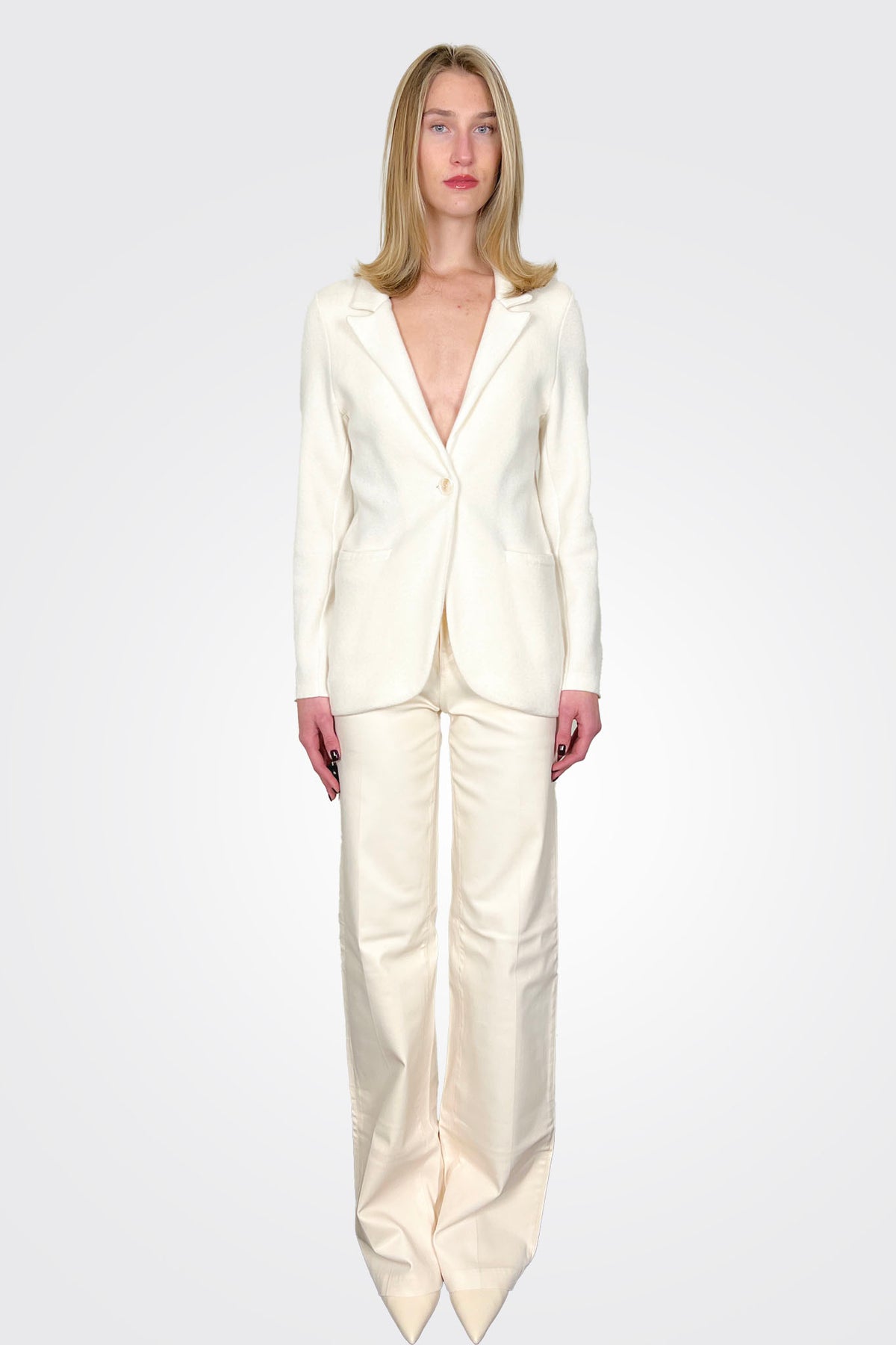 Blake Cashmere Blazer - Ecru by Archer Cashmere — alternate view