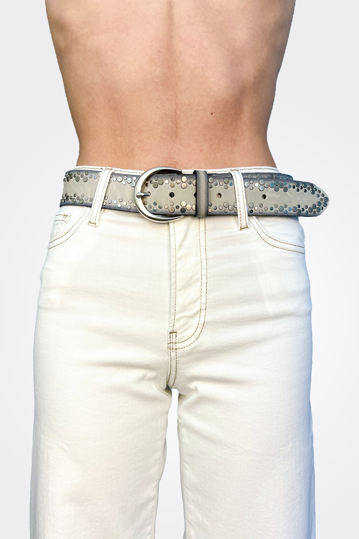 Border Studded Belt - Grey by Vanzetti | 25 South Boutiques