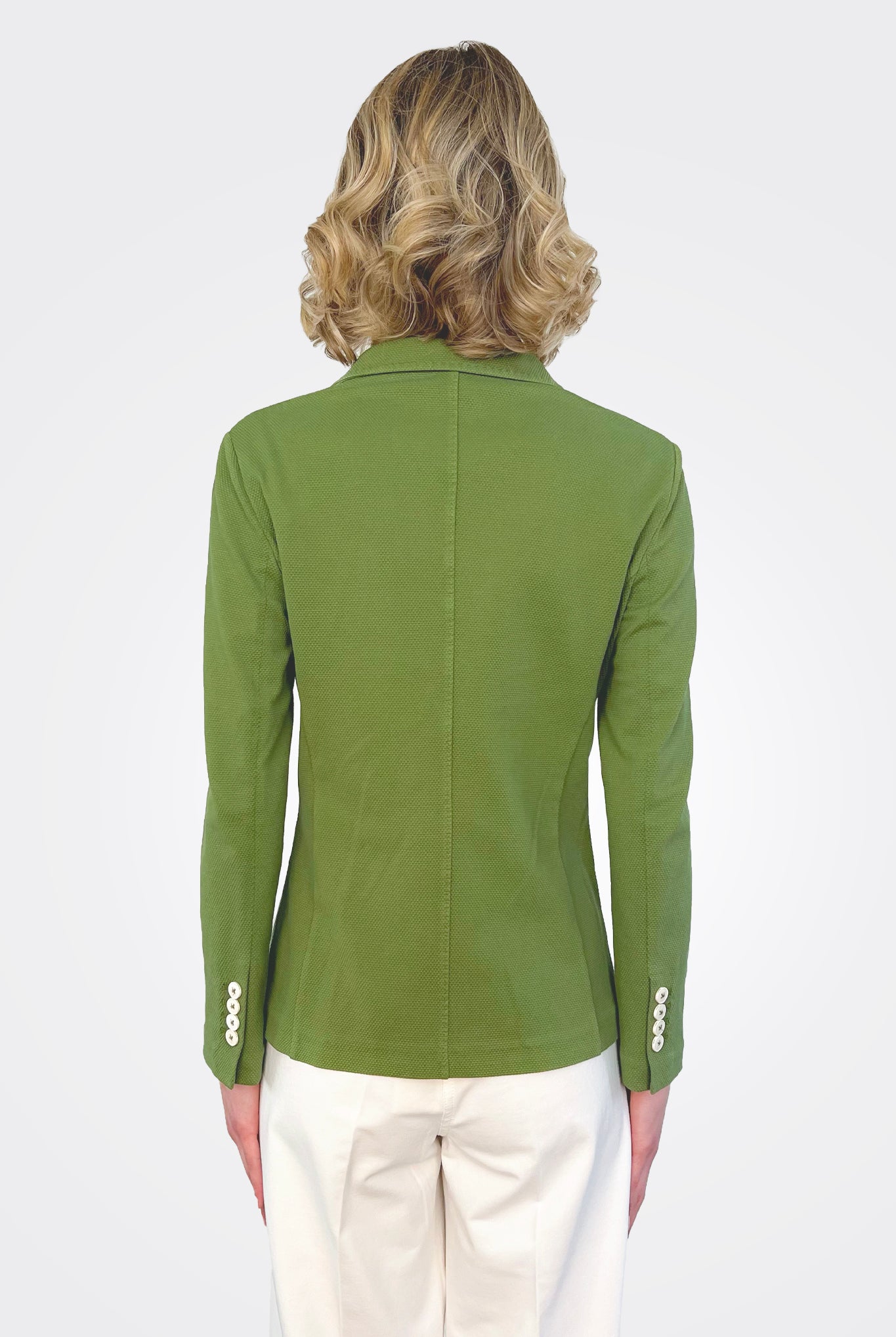 Tailored Slim Fit Oxford Blazer - Pistachio by Circolo — view 3