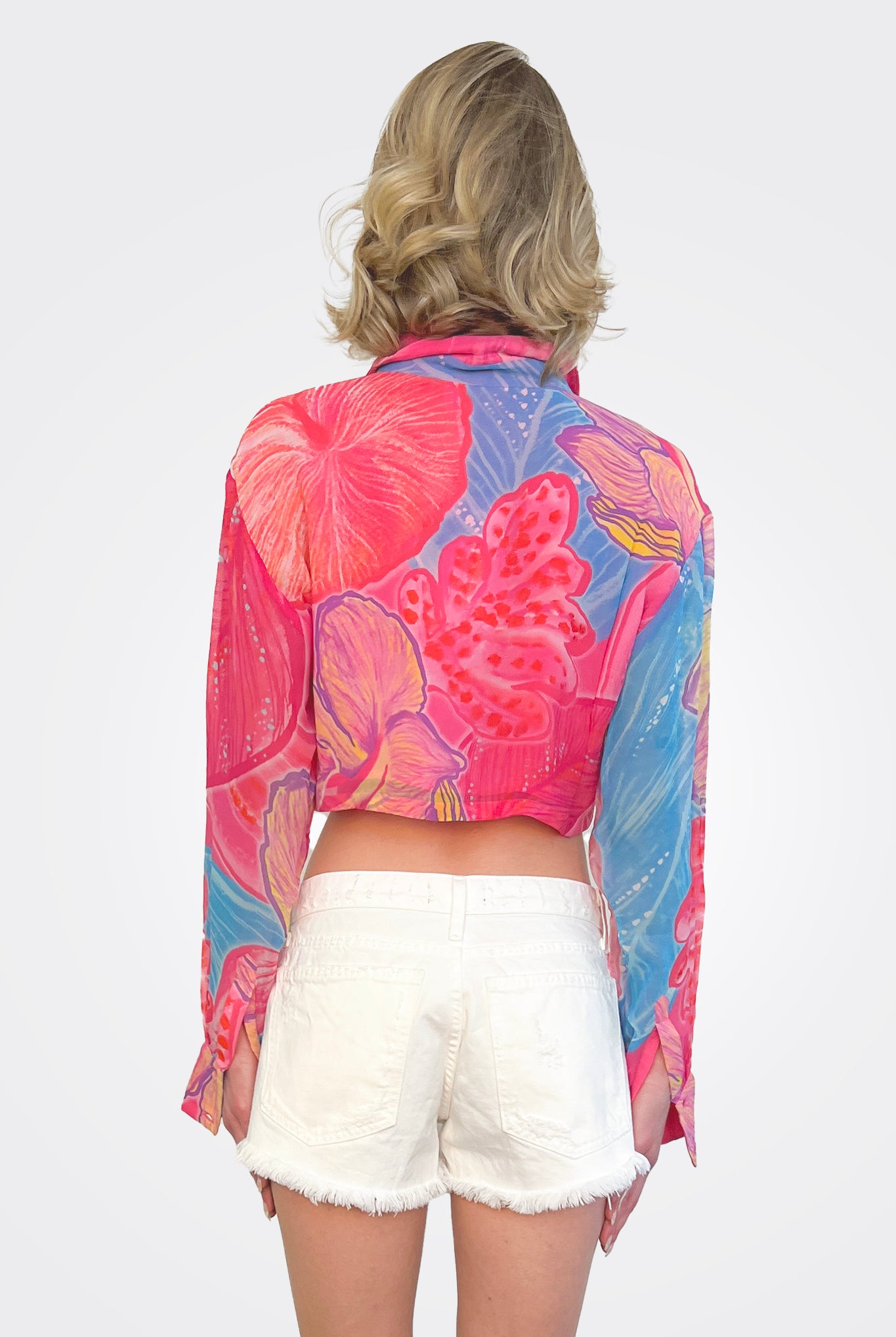 Juno Crop Shirt - Pink by Rococo Sand — view 3