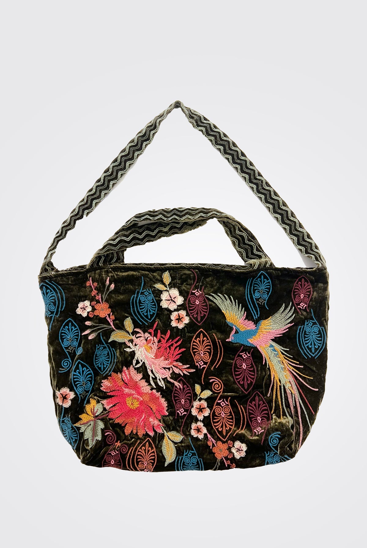 Ashira Velvet Tote Bag - Deep Green by Johnny Was | 25 South Boutiques