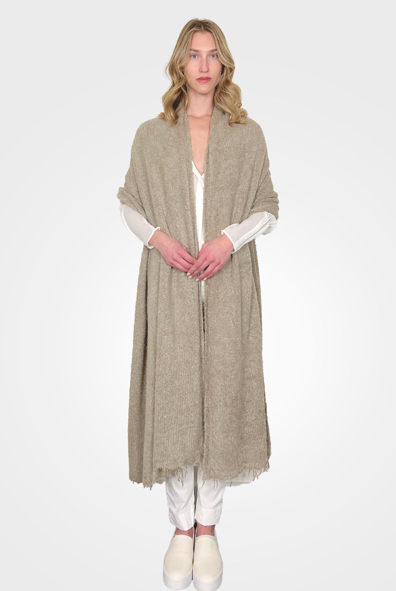 Silk Oversized Scarf - Linen by Rundholz — alternate view