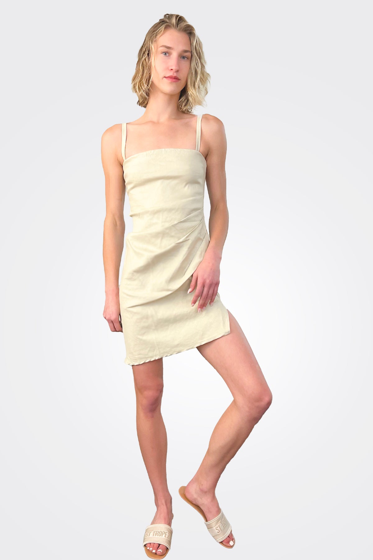 Nadege Draped Mini Dress - Natural by Anemos | 25 South Boutiques