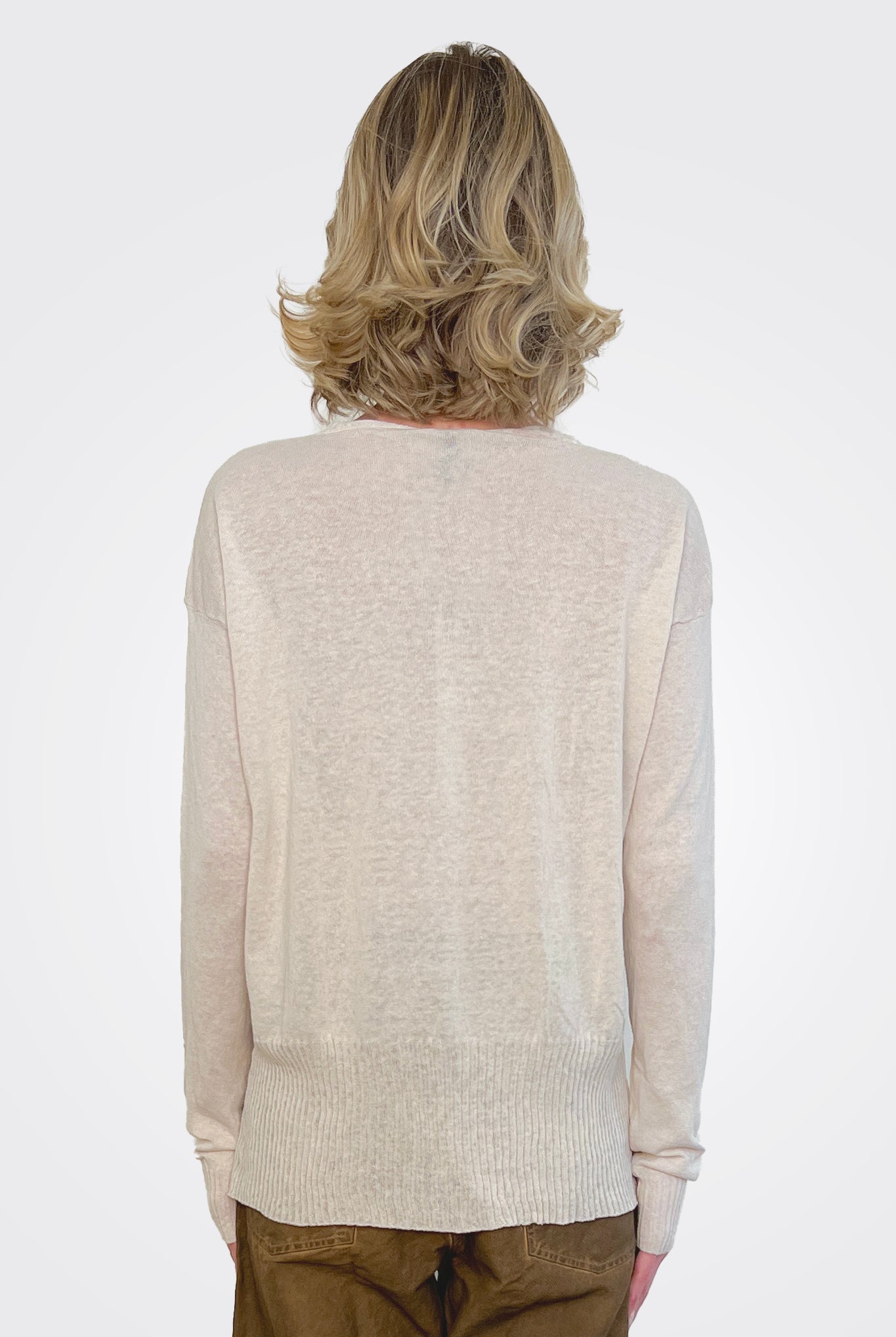 Cutout Cardigan - Natural by Serie Numerica — view 3