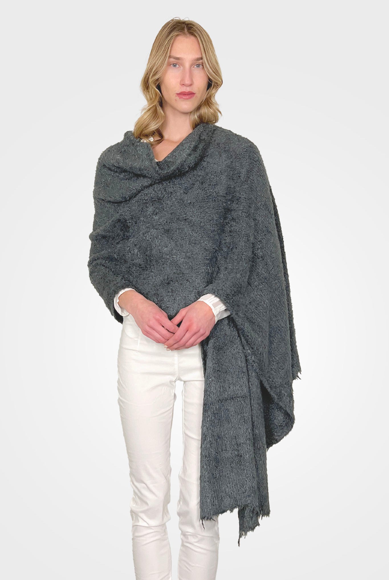 Silk Oversized Scarf - Seaweed by Rundholz | 25 South Boutiques