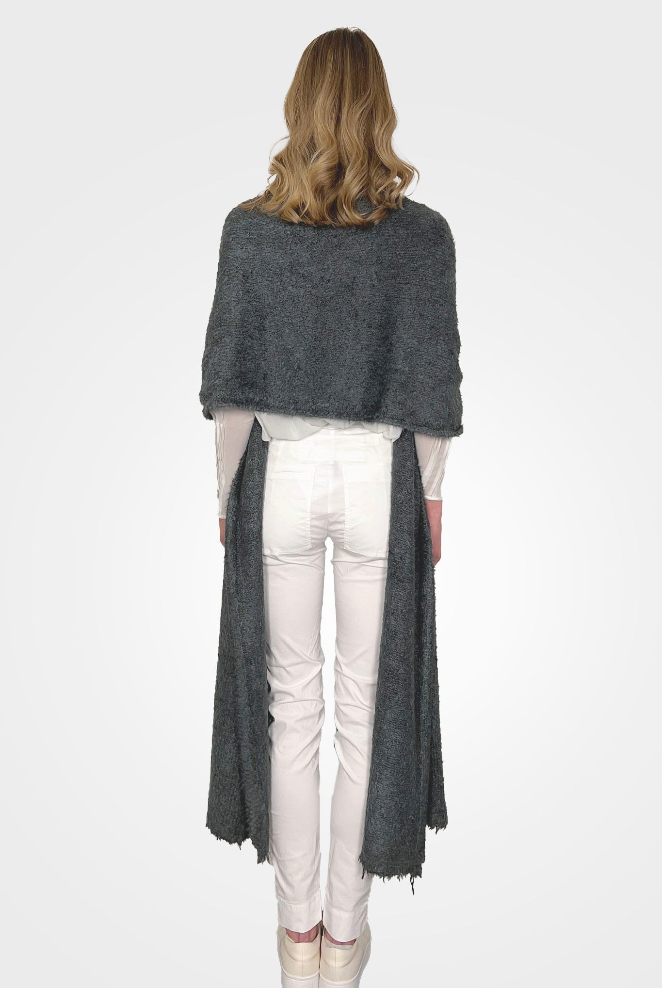 Silk Oversized Scarf - Seaweed by Rundholz — view 3