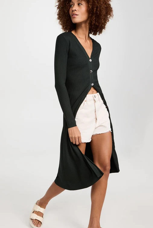 A Coste Flare Cardigan Dress - Dark Cedar — alternate view