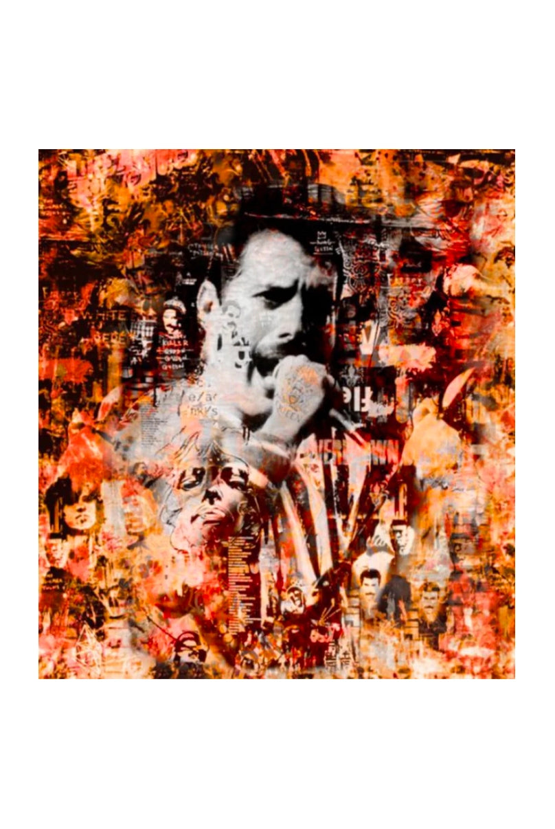 V Neck Long Sleeve Shirt - Celeb Orange by Printed Artworks — view 3