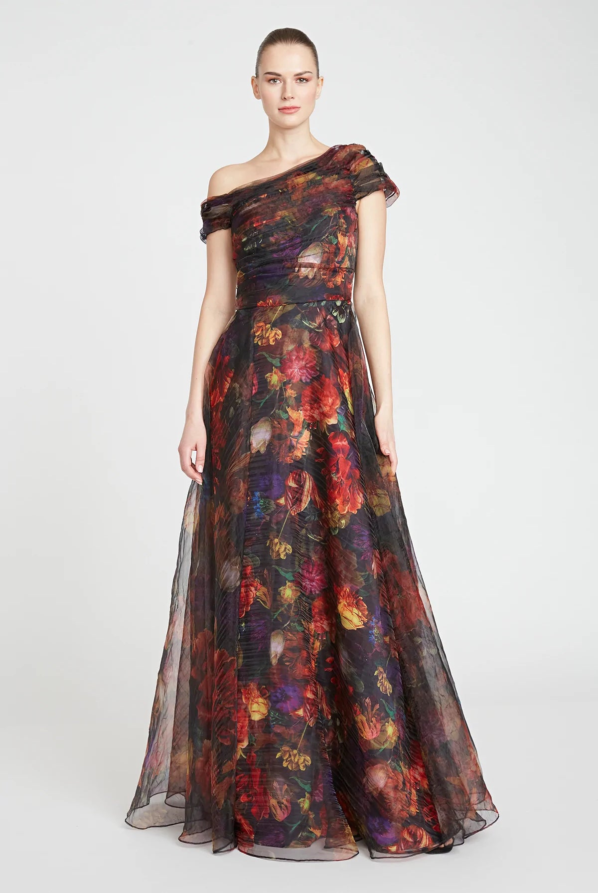 Jada Wrap Draped A Line Gown - Danish Botanic by Theia | 25 South Boutiques