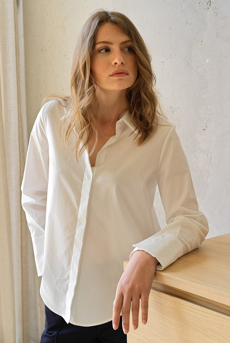 Kirstie Shirt - Optic White by Hana San — view 3